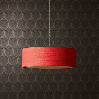 Smaller Jute pendant in red with baffle