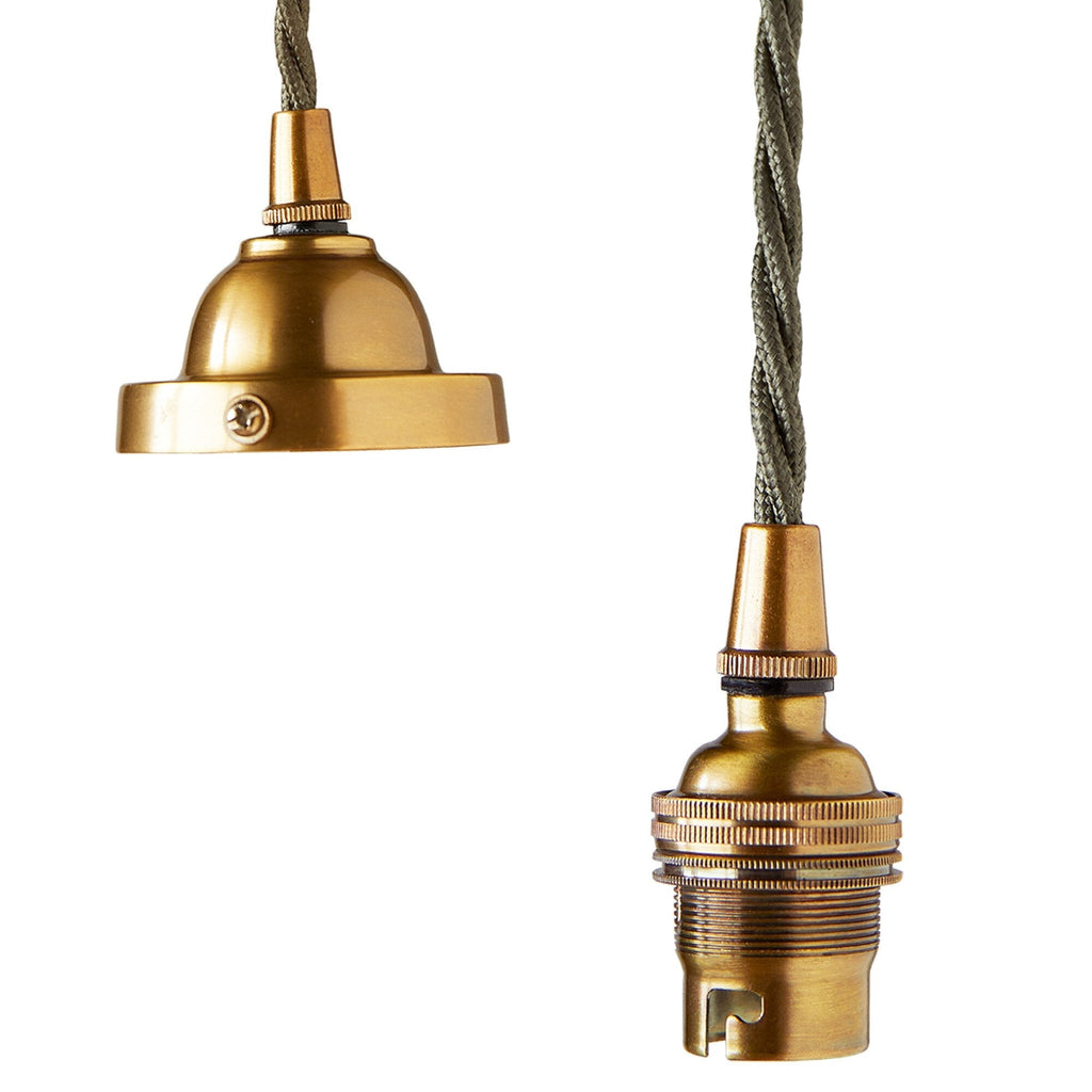 Classic pendant light kit in antiqued brass