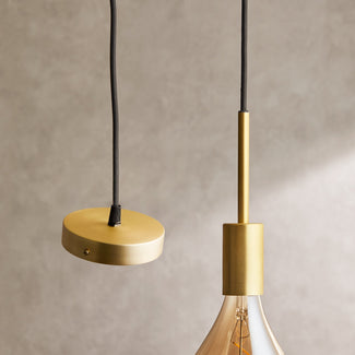 E27 pendant kit with antiqued brass finish