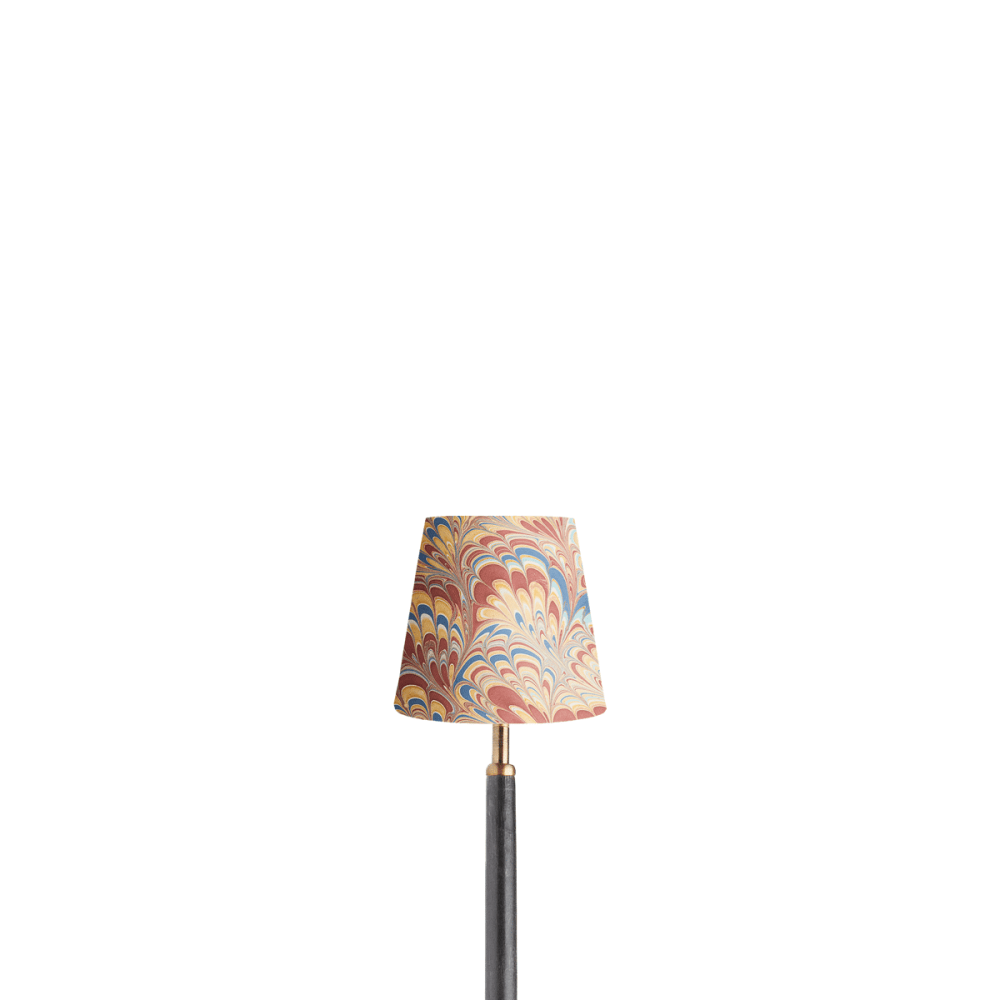 14cm Tall Tapered hand made marbled paper shade golden piave
