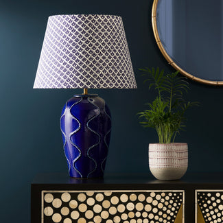 Larger Bobcheck Table Lamp in Blue