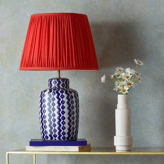 Gingembre Table Lamp in blue and white ceramic