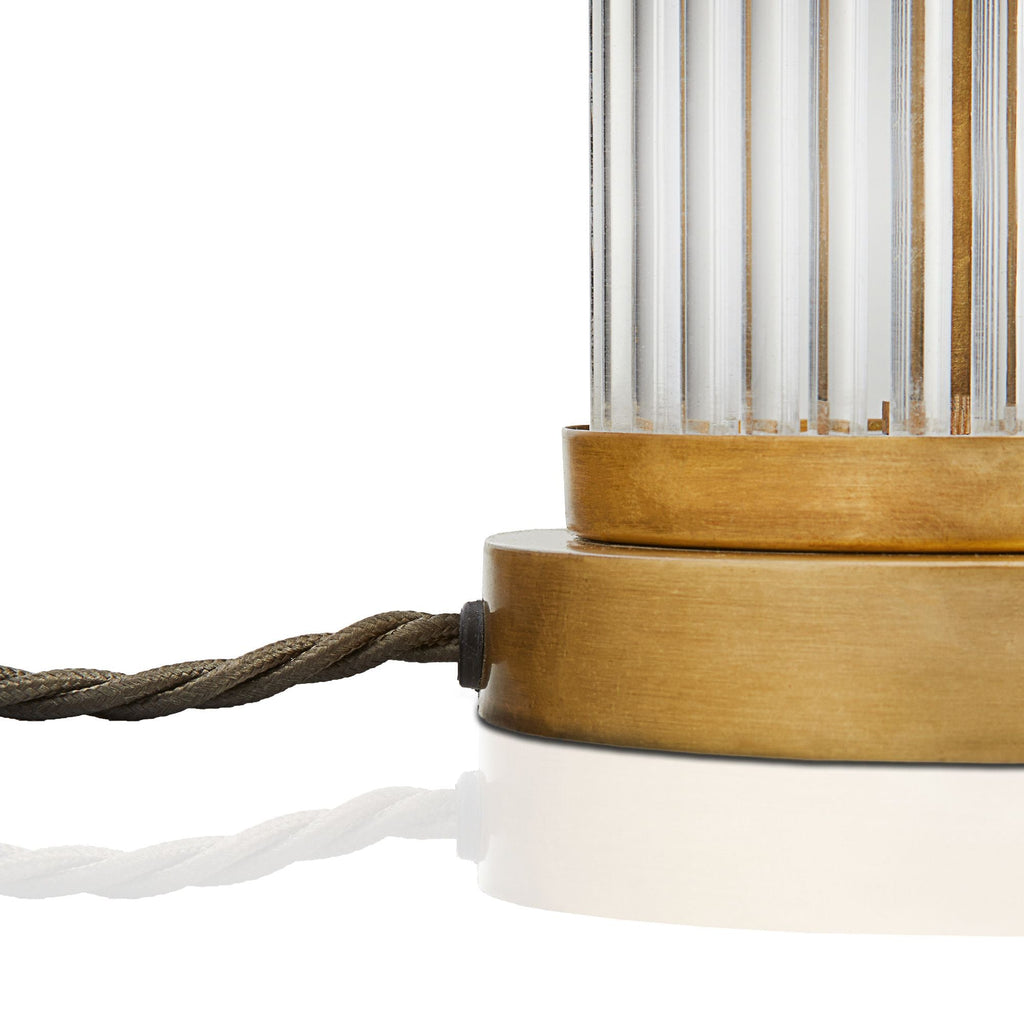 Roddy table lamp in brass with glass rods