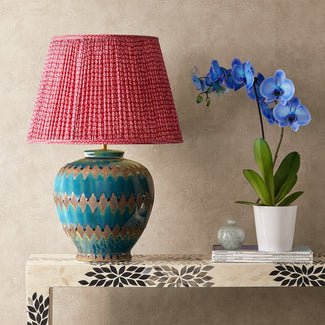 Satre table lamp in turquoise glaze