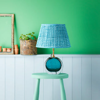 Sundance table lamp in turquoise glass