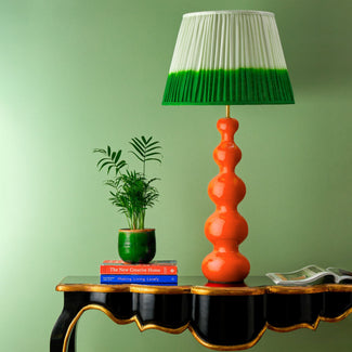 Larger Wobster table lamp in orange lacquered wood