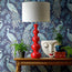 Larger Wobster table lamp in red lacquered wood