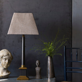 Wellington table lamp in antique brass
