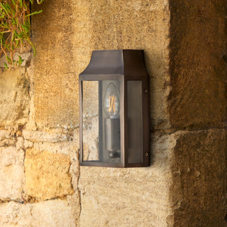 Crail IP44 exterior wall light in bronze