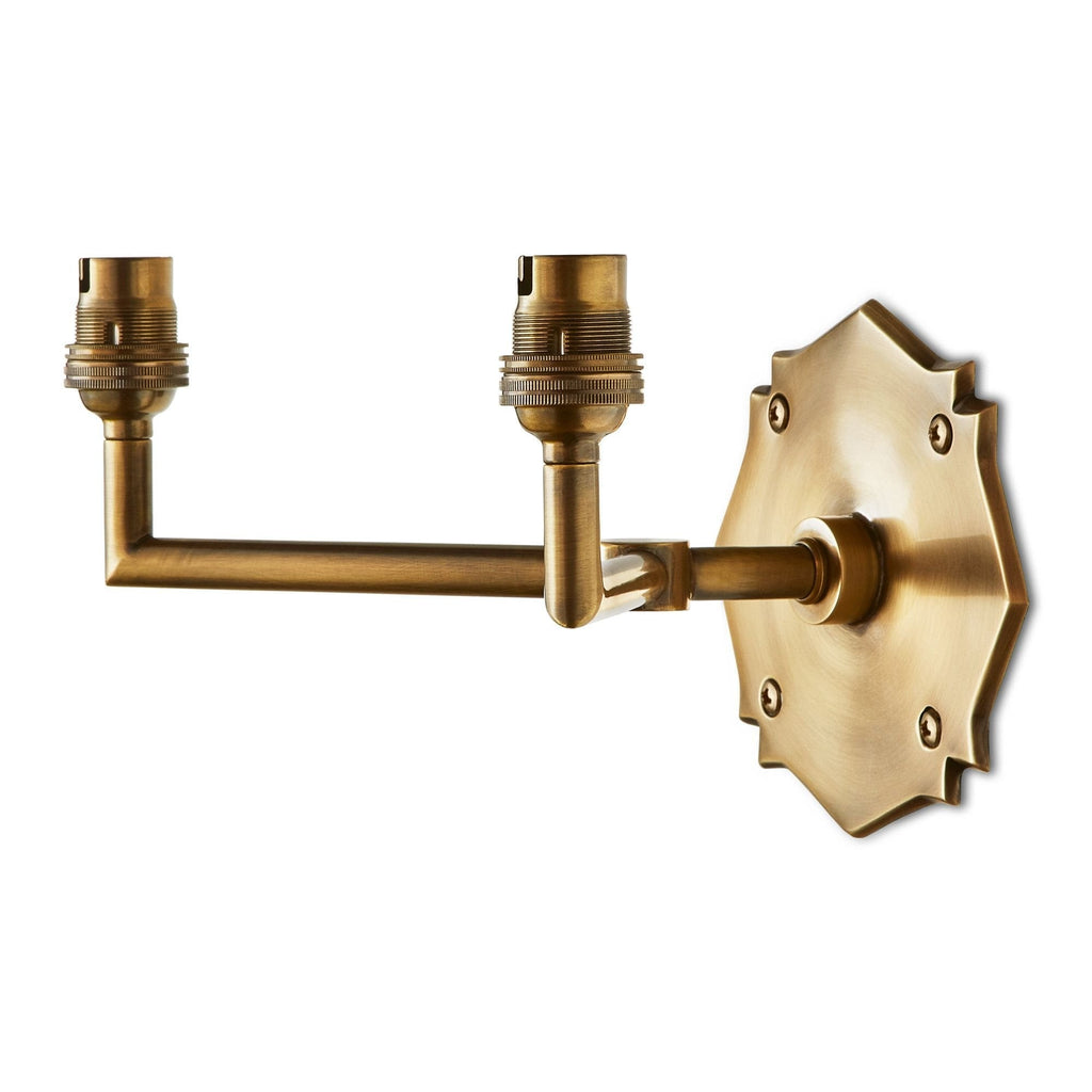 Double Insignia Wall Fitting in Antique Brass