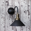 Dexter wall light in ash black and antique brass