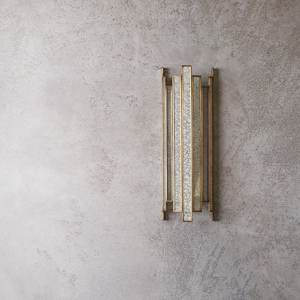 Tall Melville wall sconce in mercurised glass