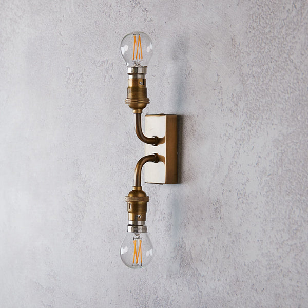 Tall Melville wall sconce in mercurised glass