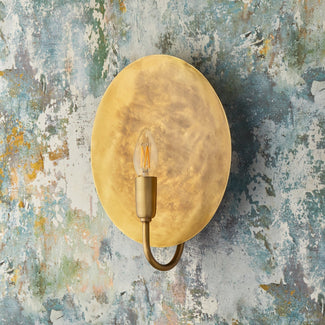 Larger Moon Wall Light in antique brass