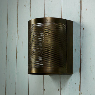 Scoville wall light in perforated brass