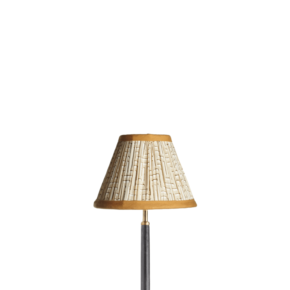 25cm empire gathered lampshade block printed cotton